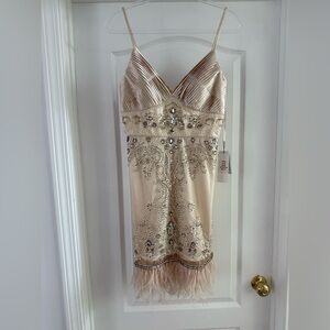 Sue Wong Embellished Cream Dress